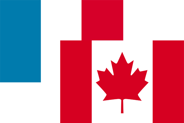 フランス国旗とカナダ国旗